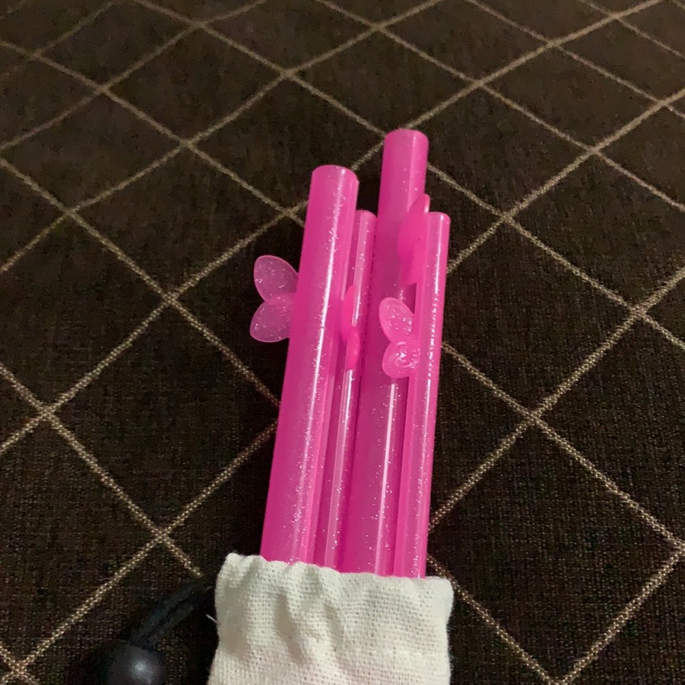 4 wondersip reusable straws butterfly design in pink